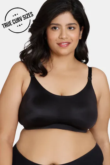 Buy Zivame True Curv Double Layered Non Wired Full Coverage Super Support - Jet Black